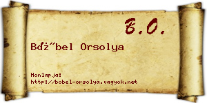 Böbel Orsolya névjegykártya